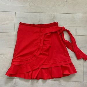 Tanya Taylor red midi skirt size 2